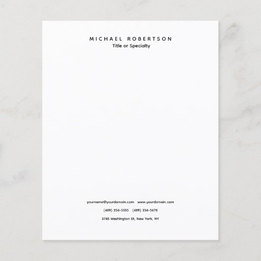 Eenvoudig schoon Elegant Modern Minimalistisch Zwa Flyer (Voorkant)