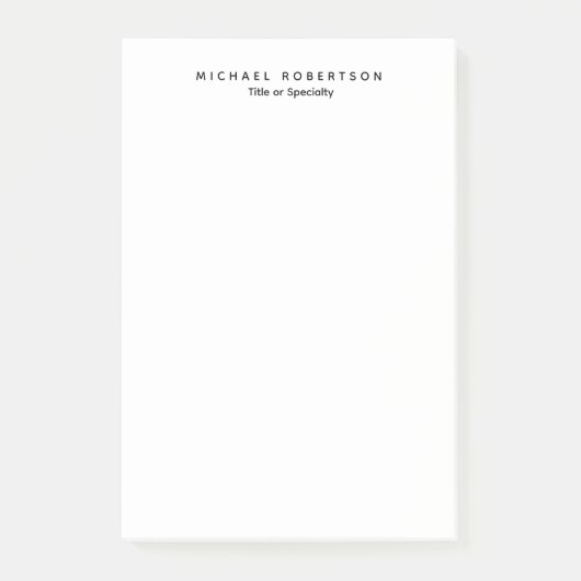Eenvoudig schoon Elegant Modern Minimalistisch Zwa Post-it® Notes (Voorkant)