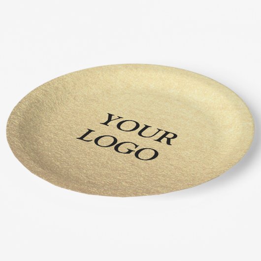 Eenvoudig schoon goud voor uw Logo Papieren Bordje (Gekanteld)