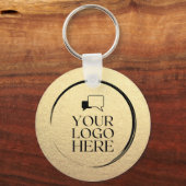 Eenvoudig schoon goud voor uw Logo Sleutelhanger (Voorkant)