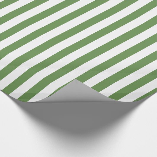 Eenvoudig, schoon, groen/wit Striptiepatroon Cadeaupapier (Hoek)