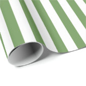 Eenvoudig, schoon, groen/wit Striptiepatroon Cadeaupapier (Rol Hoek)