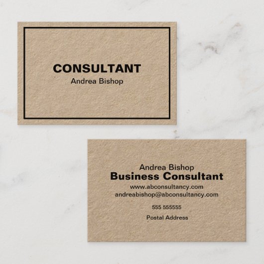 Eenvoudig schoon Lijst Klassiek Visitekaartje (Voorkant / Achterkant)