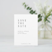 Eenvoudig schoon minimaal Modern sparen de Datum Briefkaart (Staand voorkant)