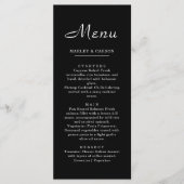 Eenvoudig schoon minimalistisch script Slanke zwar Menu (Voorkant)
