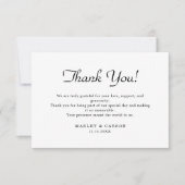 Eenvoudig Schoon Minimalistisch Script Trouwen Bedankkaart (Voorkant)