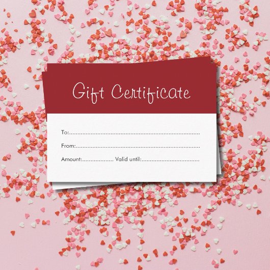 Eenvoudig schoon rood wit schoonheid cadeaubon kortingskaartje