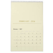 Eenvoudig Schoon Typografie Ontwerp Kalender (Feb 2027)