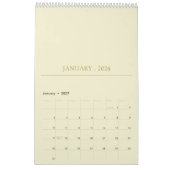Eenvoudig Schoon Typografie Ontwerp Kalender (Jan 2027)