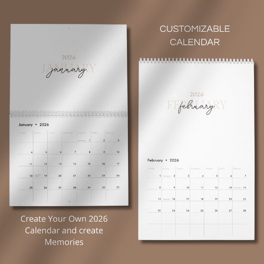 Eenvoudig Schoon Typografie Ontwerp Kalender