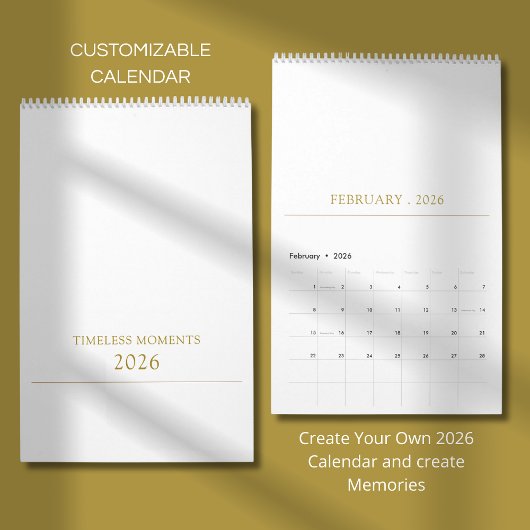 Eenvoudig Schoon Typografie Ontwerp Kalender