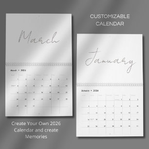 Eenvoudig Schoon Typografie Ontwerp Kalender