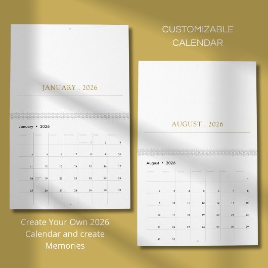 Eenvoudig Schoon Typografie Ontwerp Kalender