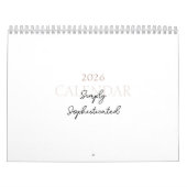 Eenvoudig Schoon Typografie Ontwerp Kalender (Hoes)