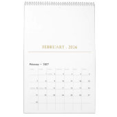 Eenvoudig Schoon Typografie Ontwerp Kalender (Feb 2027)