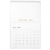 Eenvoudig Schoon Typografie Ontwerp Kalender (Jan 2027)