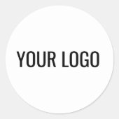 Eenvoudig schoon wit bedrijf Uw Logo hier Ronde Sticker (Voorkant)