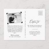 Eenvoudig schoon wit Lijst bruiloft Dank je wel 2  Briefkaart (Achterkant)