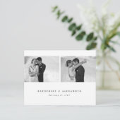 Eenvoudig schoon wit Lijst bruiloft Dank je wel 2  Briefkaart (Staand voorkant)
