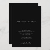 Eenvoudig, schoon, zwart huwelijk kaart (Voorkant / Achterkant)