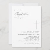 Eenvoudig Schoon Zwart & Wit Genderneutraal Doopse Kaart (Voorkant)