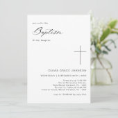 Eenvoudig Schoon Zwart & Wit Genderneutraal Doopse Kaart (Staand voorkant)