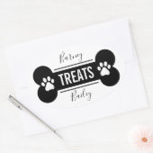 Eenvoudig schoon zwart & wit hond trakteren ovale sticker (Envelop)