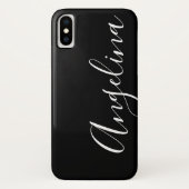 Eenvoudig Schoon Zwart Wit Script Naam Case-Mate iPhone Case (Achterkant)
