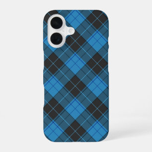 Eenvoudig Schots Rutpatroon in Donkerblauw iPhone 16 Hoesje