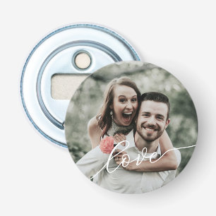 Eenvoudig Schrift Foto Button Flesopener