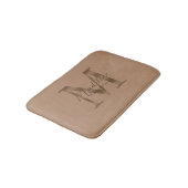 Eenvoudig Schrift Metalen Taupe Gouden Monogram Badmat (Gekanteld)