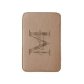 Eenvoudig Schrift Metalen Taupe Gouden Monogram Badmat (Voorkant Verticaal)