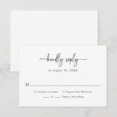 Eenvoudig Schrift RSVP Kaartje (Voorkant / Achterkant)