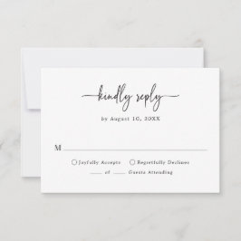 Eenvoudig Schrift RSVP Kaartje