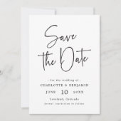 Eenvoudig Schrift Save The Date (Voorkant)
