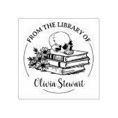 Eenvoudig schrift schedel bloem boek rubberstempel (Afrduk)
