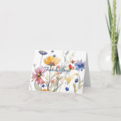 Eenvoudig Schrift Sfeervolle Boho Wilde Bloemen Bedankkaart (Voorkant)