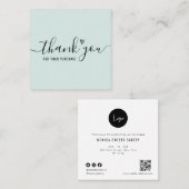 eenvoudig schrijven bedankt voor uw bestelling vierkante visitekaartje (Voorkant / Achterkant)