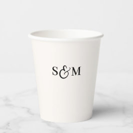 Eenvoudig Schuingeschreven Ampersand Monogram Trou Papieren Bekers