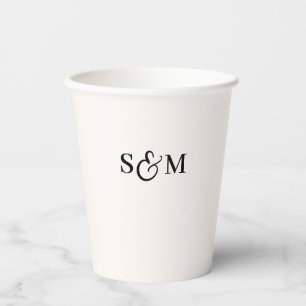 Eenvoudig Schuingeschreven Ampersand Monogram Trou Papieren Bekers
