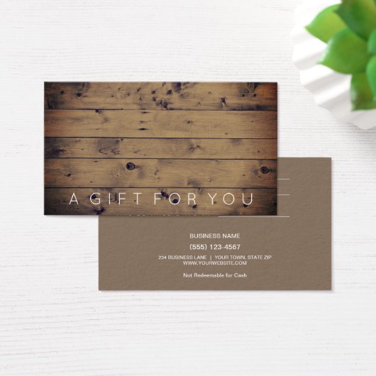 eenvoudig schuurhout | Rustic Gift Kaart Certifica (Bureau)
