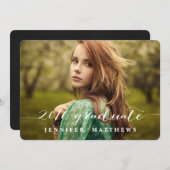 Eenvoudig script | 2016 Uitnodiging voor afstudeer (Voorkant / Achterkant)