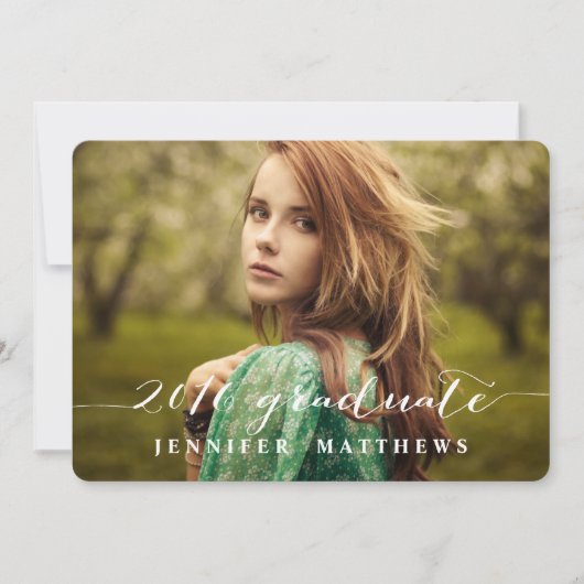 Eenvoudig script | 2016 Uitnodiging voor afstudeer (Voorkant)