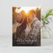 Eenvoudig script 2 foto bruiloft Verloving Kaart (Staand voorkant)