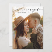 Eenvoudig script 2 foto bruiloft Verloving Kaart (Voorkant)