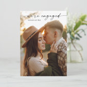 Eenvoudig script 2 foto bruiloft Verloving Kaart (Staand voorkant)