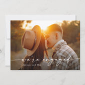 Eenvoudig script 2 foto bruiloft Verloving Kaart (Voorkant)
