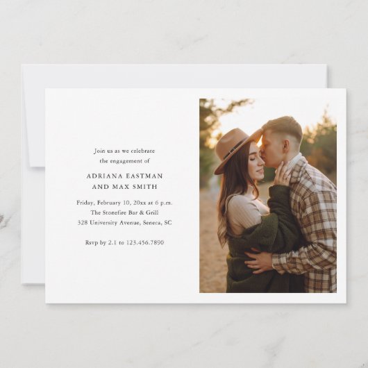 Eenvoudig script 2 foto bruiloft Verloving Kaart (Achterkant)