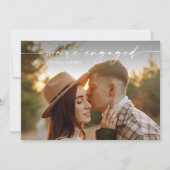 Eenvoudig script 2 foto bruiloft Verloving Kaart (Voorkant)
