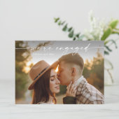 Eenvoudig script 2 foto bruiloft Verloving Kaart (Staand voorkant)